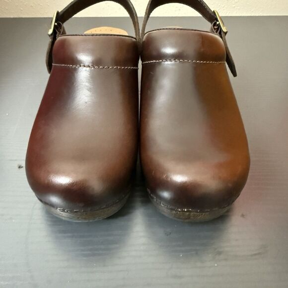 Dansko Clogs Slingback Brown Leather Womens Size US 7.5 / 8 EU 38 - Picture 5 of 16